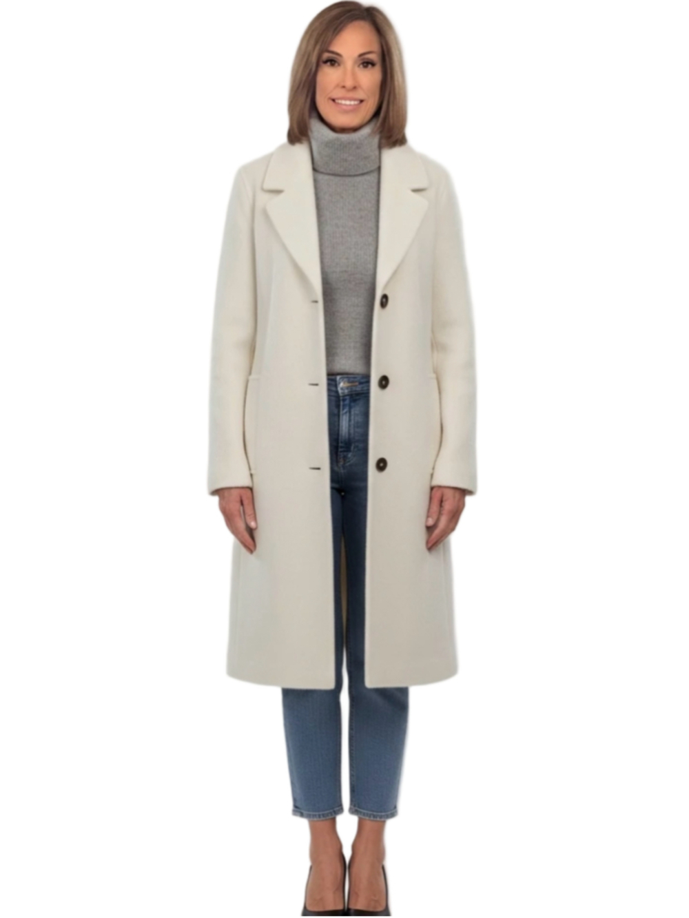 ALICIA ADAMS ALPACA NWT Samira Baby Suri Alpaca Wool Coat White Large